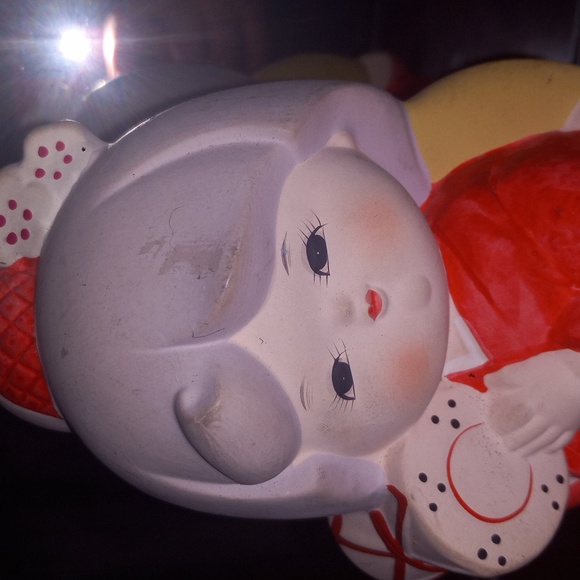 Vintage Hand Painted Ceramic Japanese Girl with Drum Figurine - Picture 4 of 8